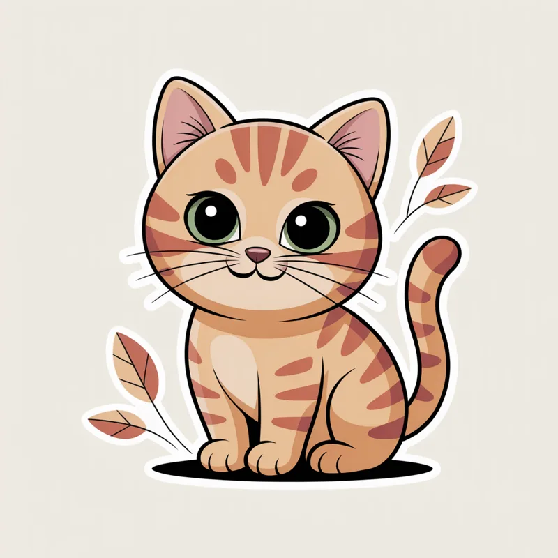 Cute orange tabby kitten T-shirt design with autumn leaves