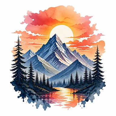 Example T-shirt design in the Watercolor style